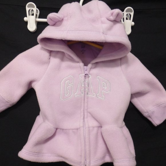 BABY GAP, 0-3 months, fleece zip hoodie with ears